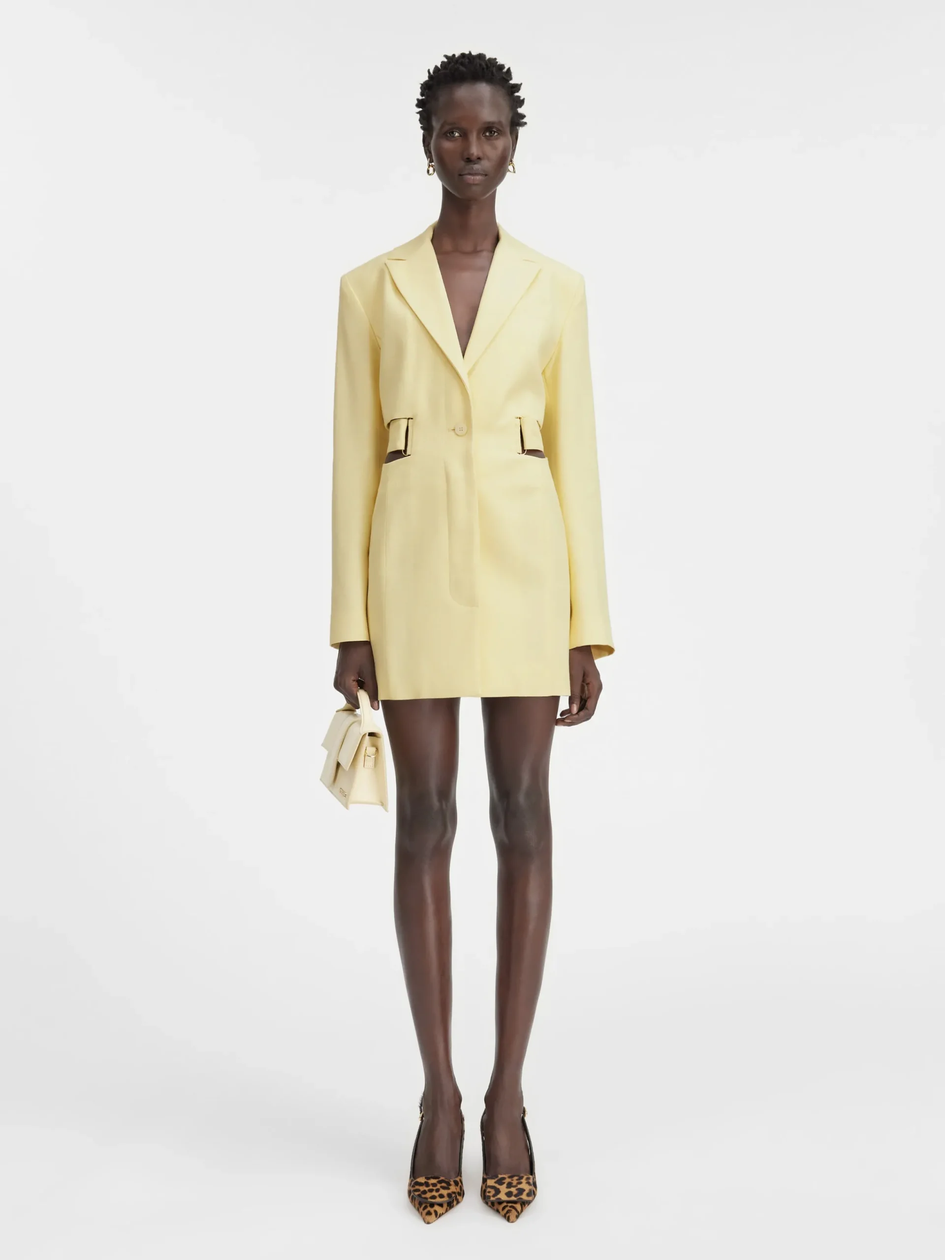 Fashion Jacquemus De Bari jurk PaleYellow