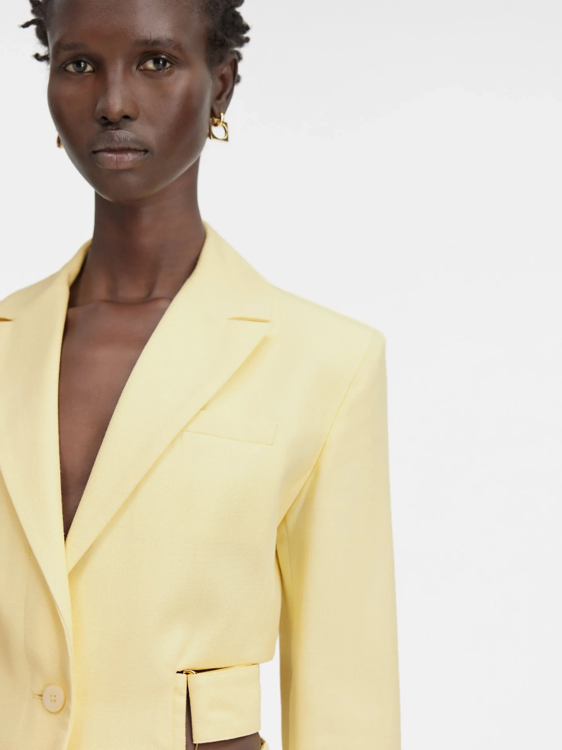 Fashion Jacquemus De Bari jurk PaleYellow