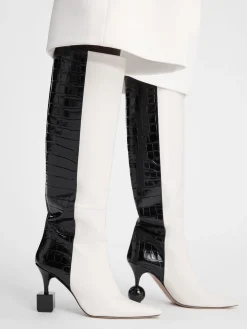 Outlet Jacquemus De Bisou laarzen Black/White