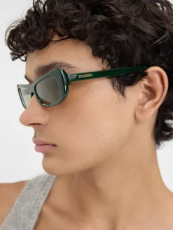 Online Jacquemus De Capri zonnebril DarkGreen