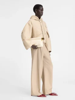 Fashion Jacquemus De Caraco cropped parka Beige