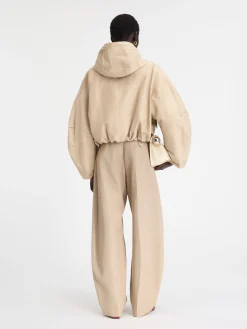 Fashion Jacquemus De Caraco cropped parka Beige
