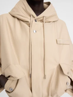 Fashion Jacquemus De Caraco cropped parka Beige