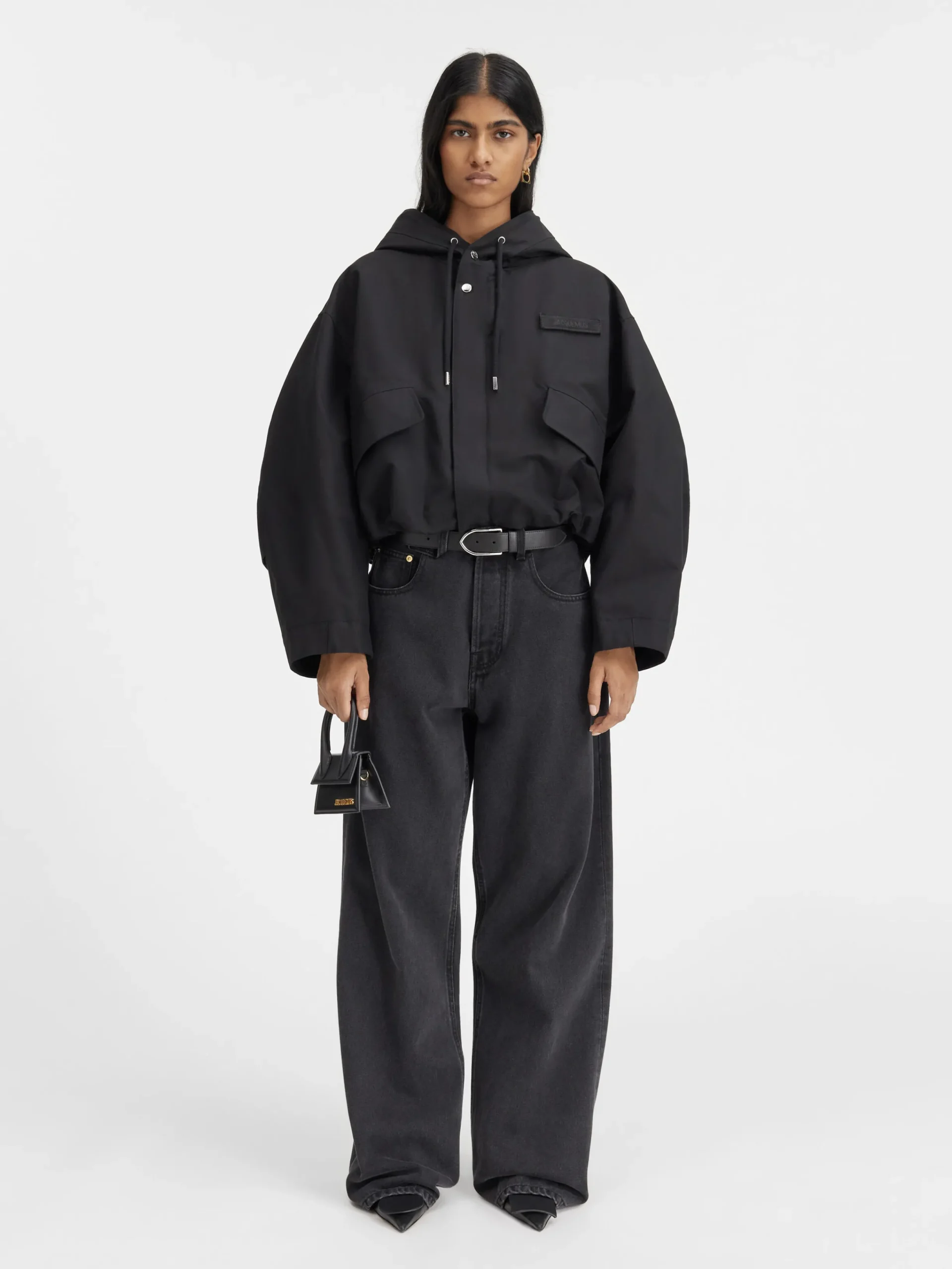 Sale Jacquemus De Caraco cropped parka Black