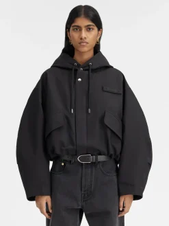 Sale Jacquemus De Caraco cropped parka Black