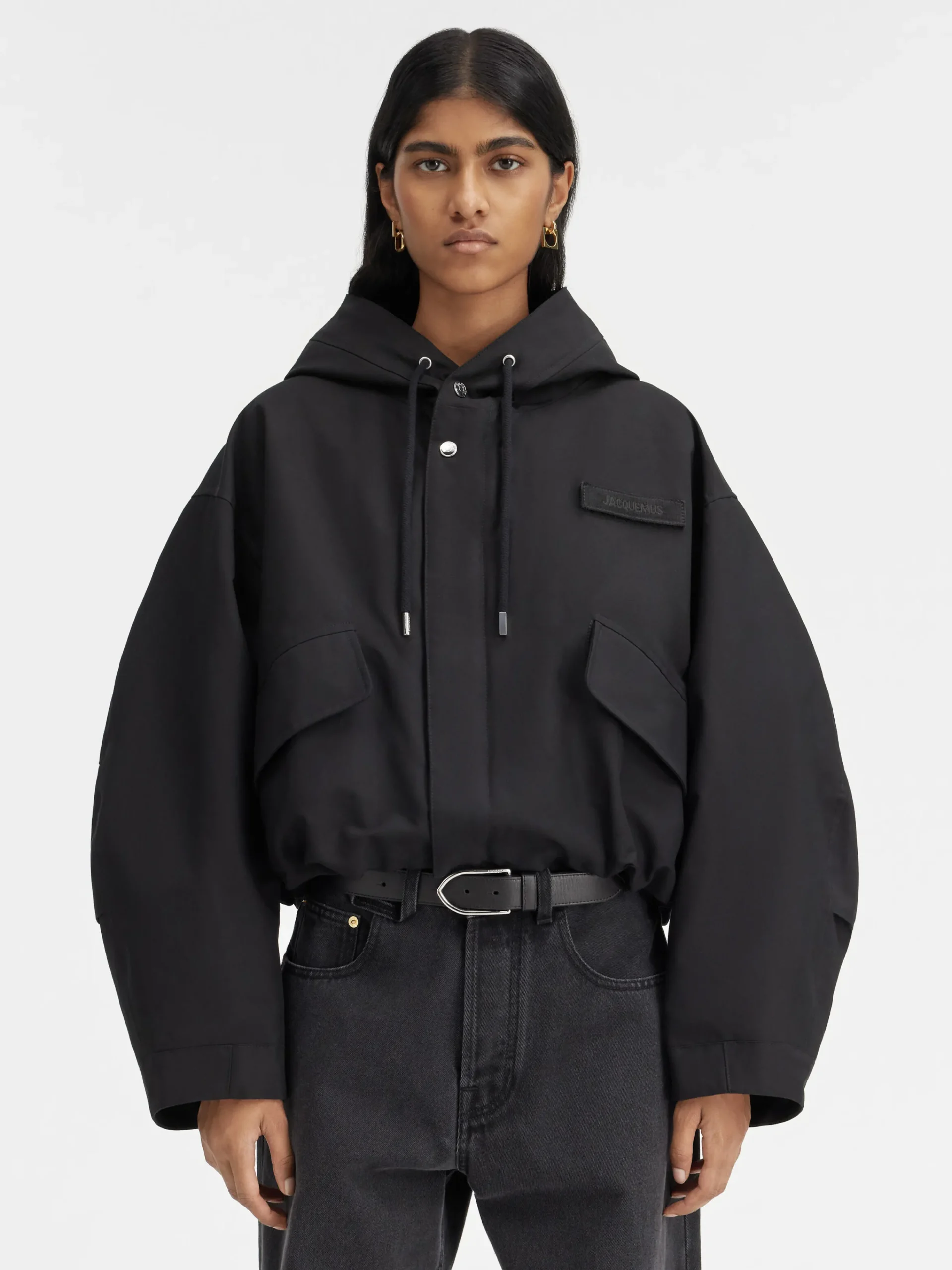 Sale Jacquemus De Caraco cropped parka Black