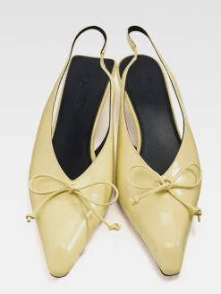 Outlet Jacquemus De Cubisto lage slingbacks PaleYellow