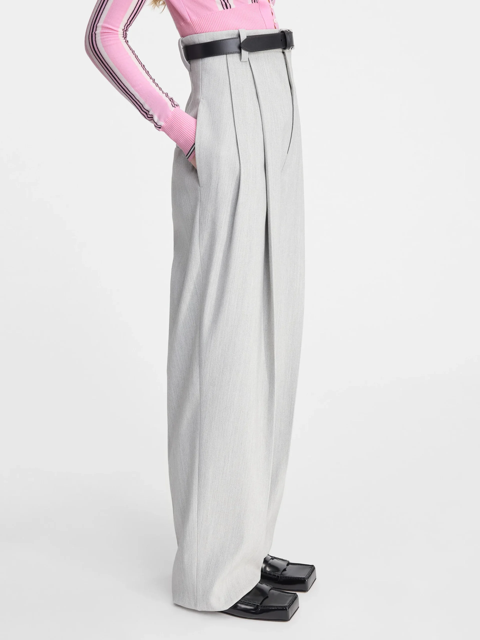 Best Jacquemus De Curzio broek met hoge taille LightGrey