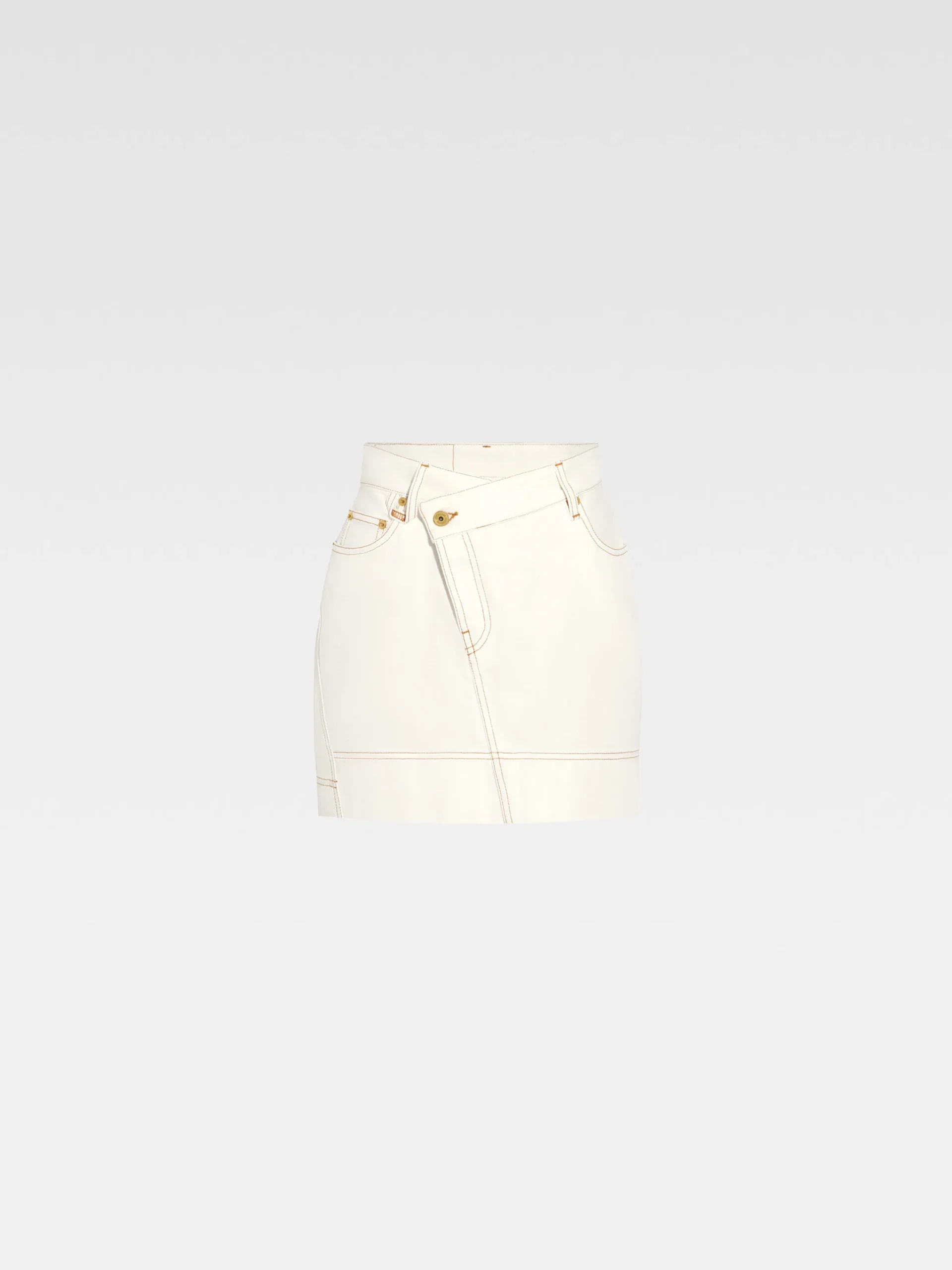 Outlet Jacquemus De de-Nîmes denim mini rok Off-white/Tabac