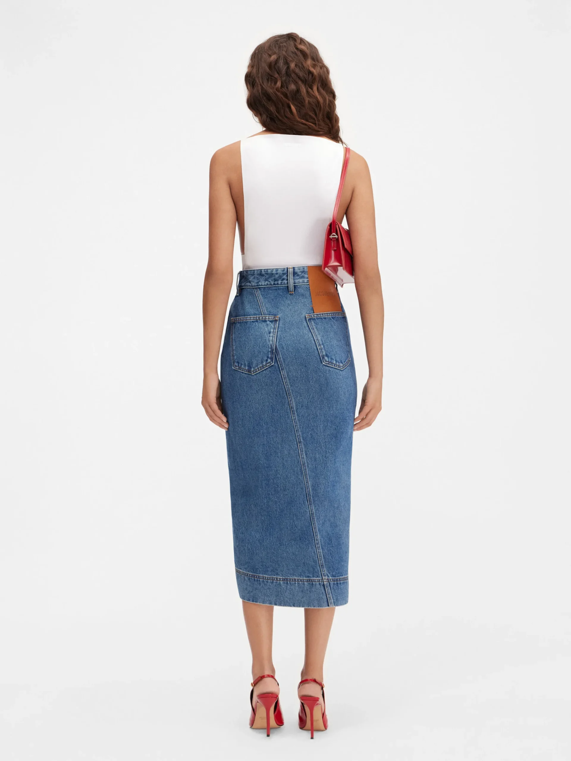 Best Jacquemus De de-Nîmes denim rok Blue/Tabac