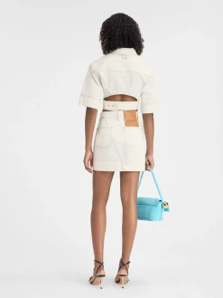 Sale Jacquemus De de-N&icirc;mes denim top Off-white/Tabac