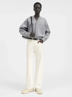 Fashion Jacquemus De de-Nîmes rechte denim broek Off-white/Tabac