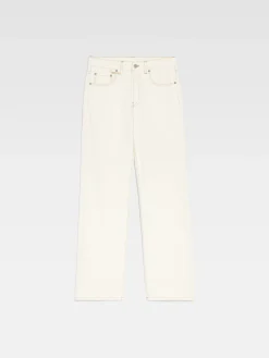 Fashion Jacquemus De de-Nîmes rechte denim broek Off-white/Tabac