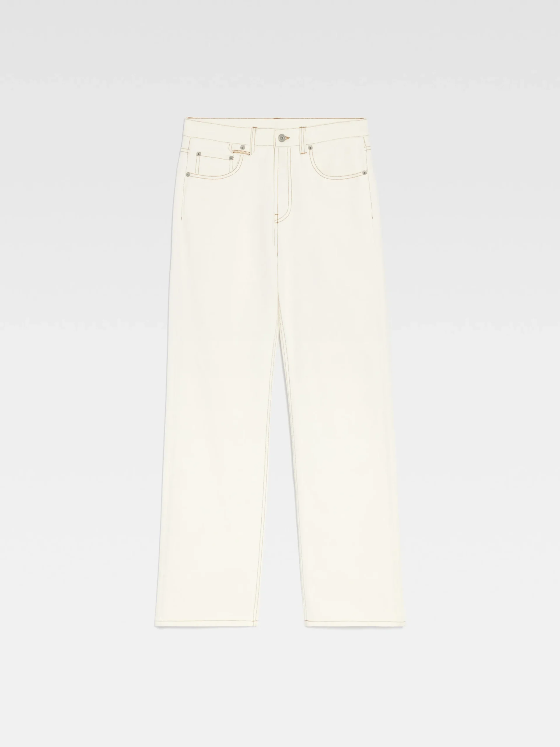 Fashion Jacquemus De de-Nîmes rechte denim broek Off-white/Tabac