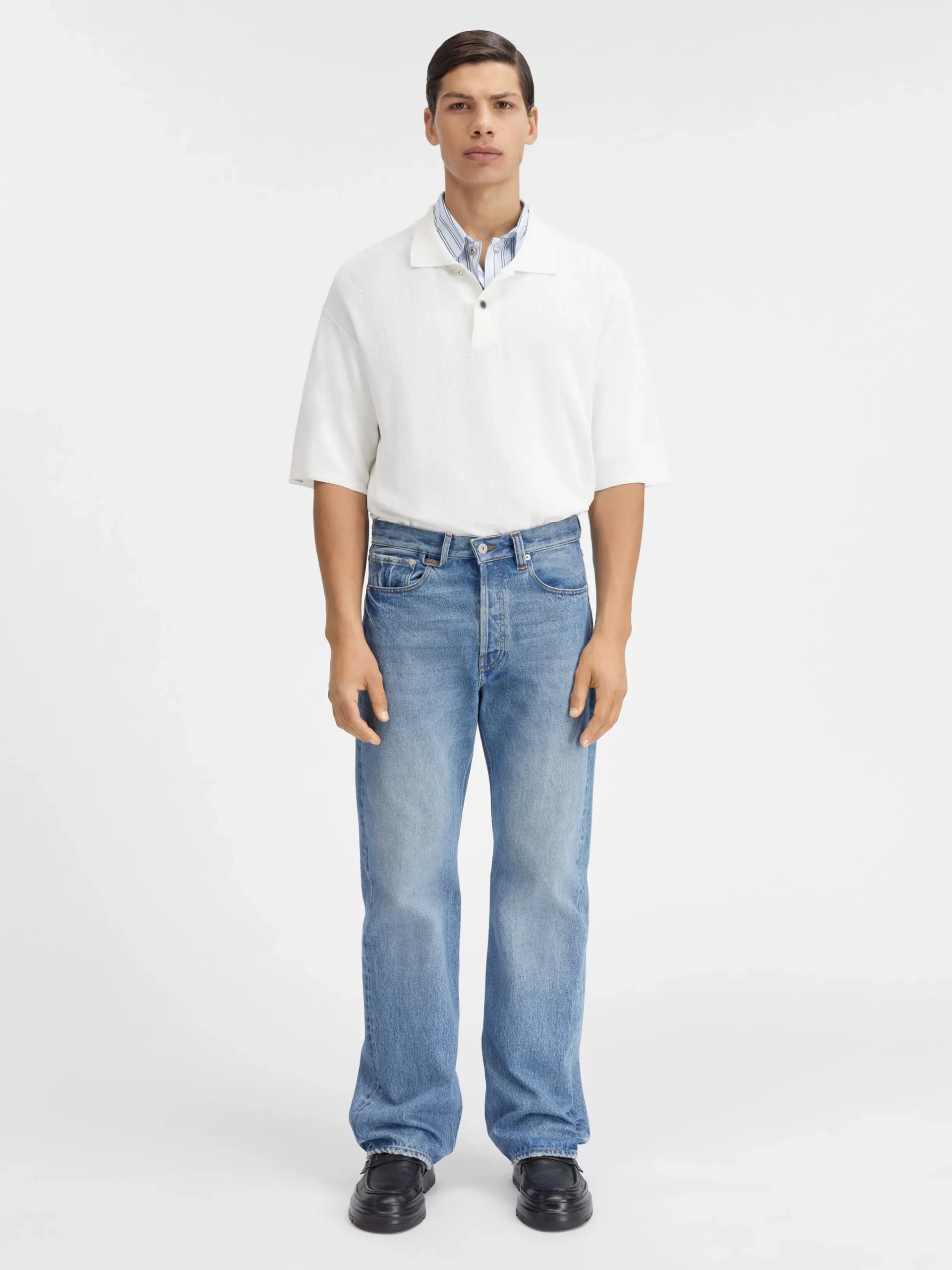 Sale Jacquemus De de-Nîmes rechte denim broek Blue/Tabac