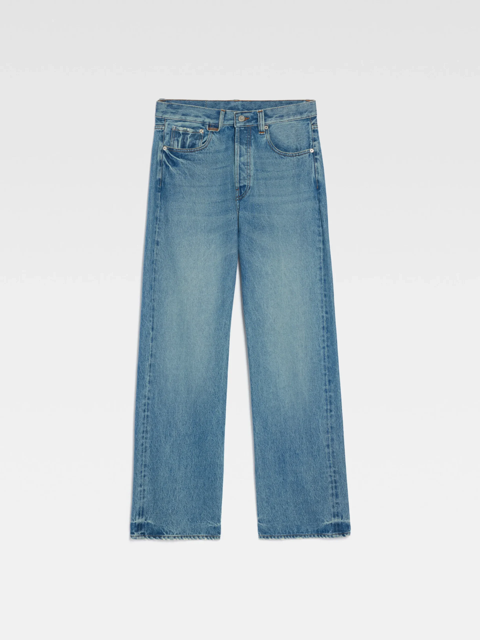 Sale Jacquemus De de-Nîmes rechte denim broek Blue/Tabac