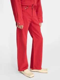 Clearance Jacquemus De de-Nîmes rechte denim broek Red