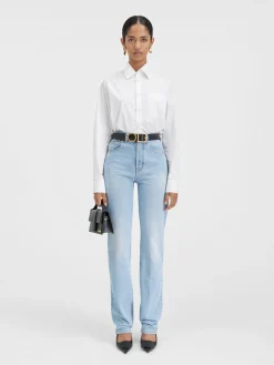 Outlet Jacquemus De de-Nîmes rechte denim broek LightBlue/Tabac