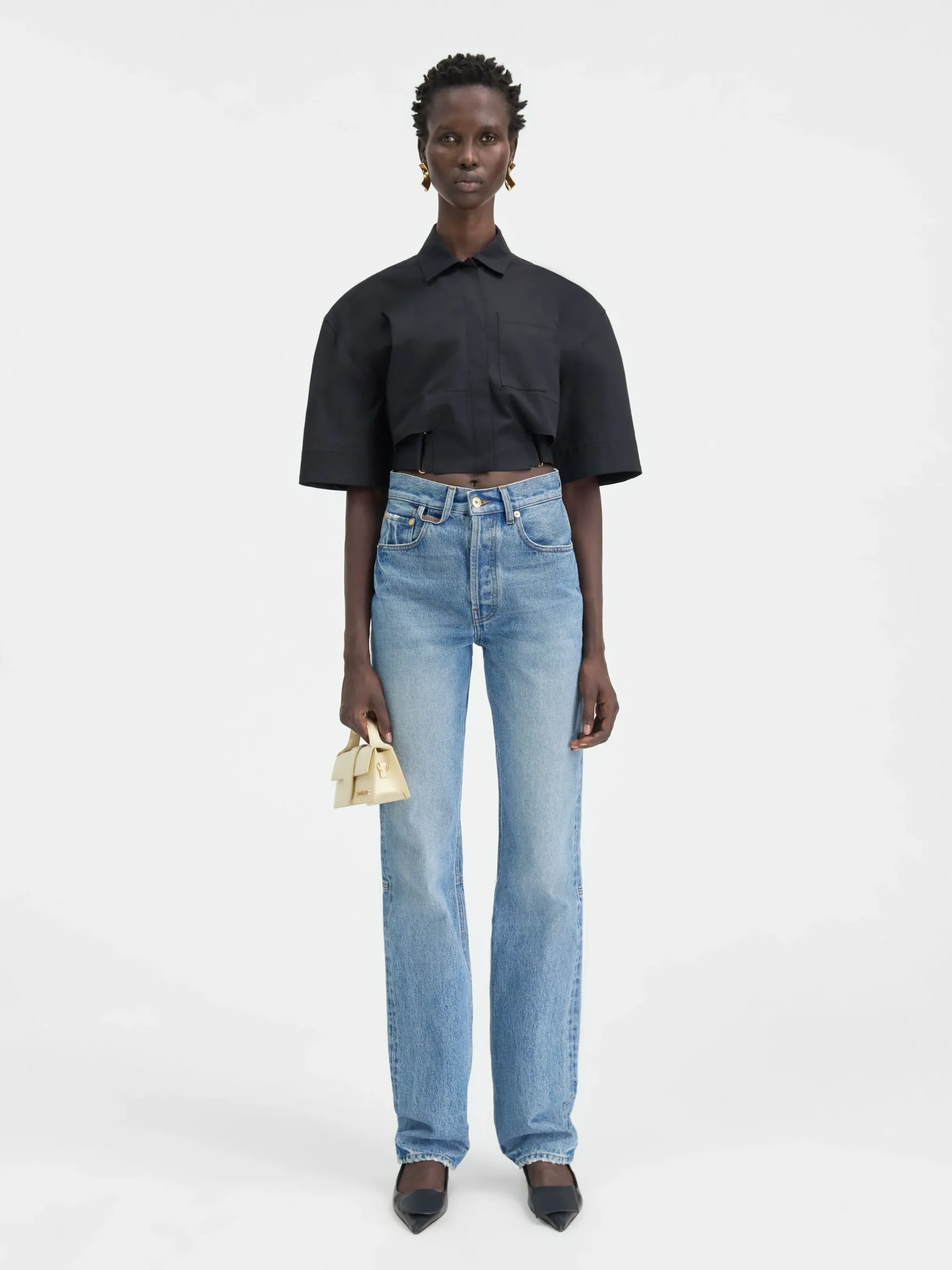 Clearance Jacquemus De de-Nîmes rechte denim broek Blue/Tabac