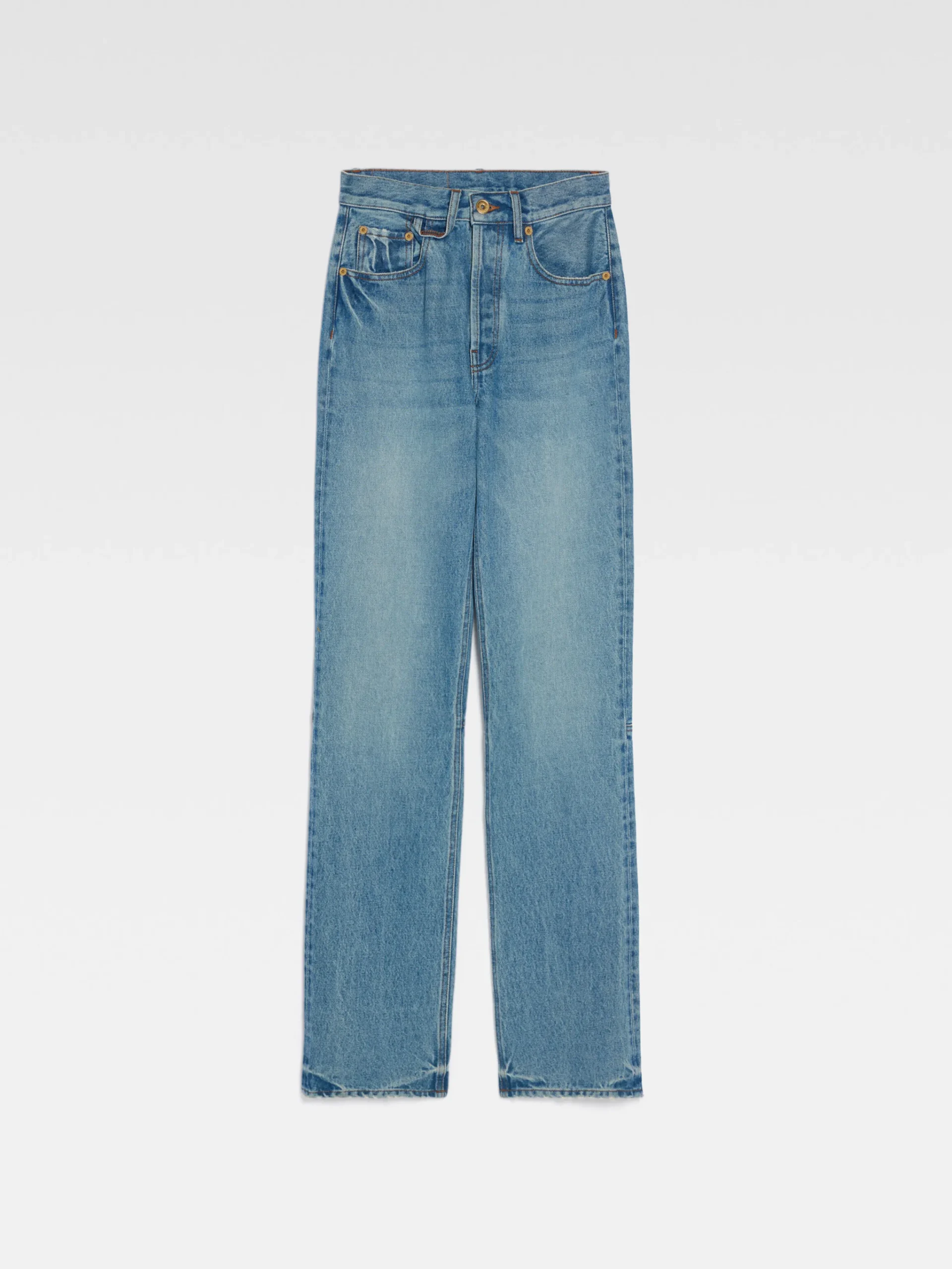 Clearance Jacquemus De de-Nîmes rechte denim broek Blue/Tabac