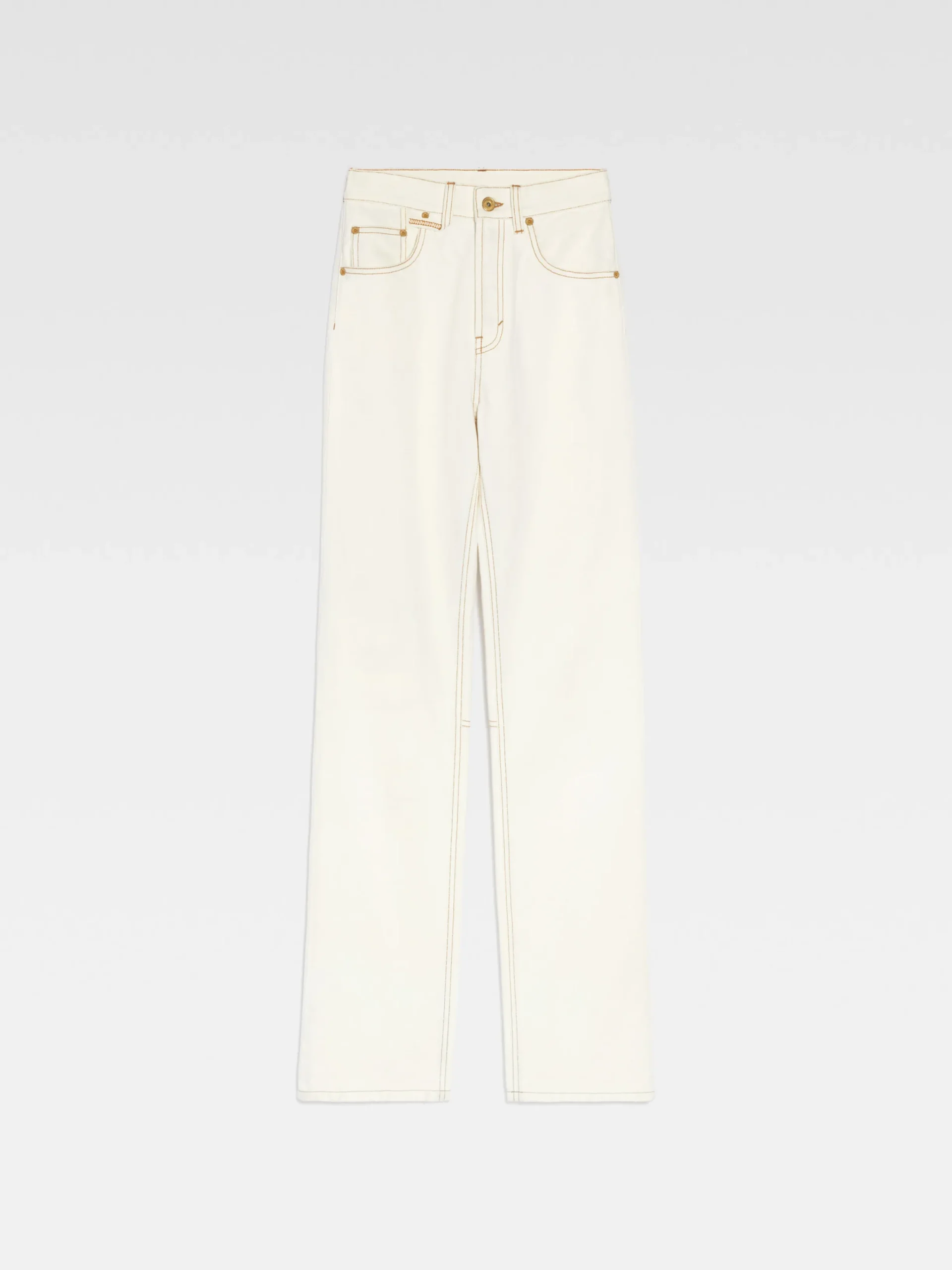 Fashion Jacquemus De de-Nîmes rechte denim broek Off-white/Tabac