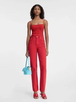 Outlet Jacquemus De de-Nîmes rechte denim broek Red