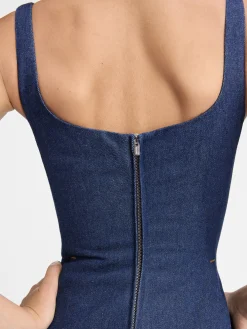 Fashion Jacquemus De de-Nîmes Spoglio denim jurk Navy