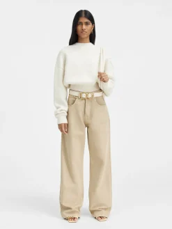 Outlet Jacquemus De de-N&icirc;mes wijde denim broek Beige