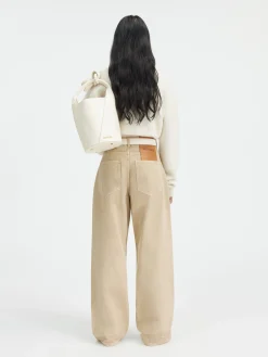 Outlet Jacquemus De de-N&icirc;mes wijde denim broek Beige