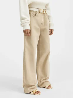 Outlet Jacquemus De de-N&icirc;mes wijde denim broek Beige