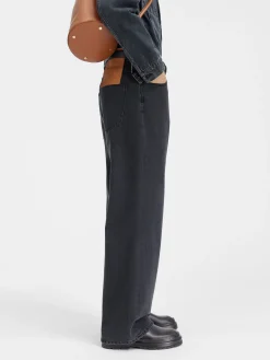 Hot Jacquemus De de-N&icirc;mes wijde denim broek Black
