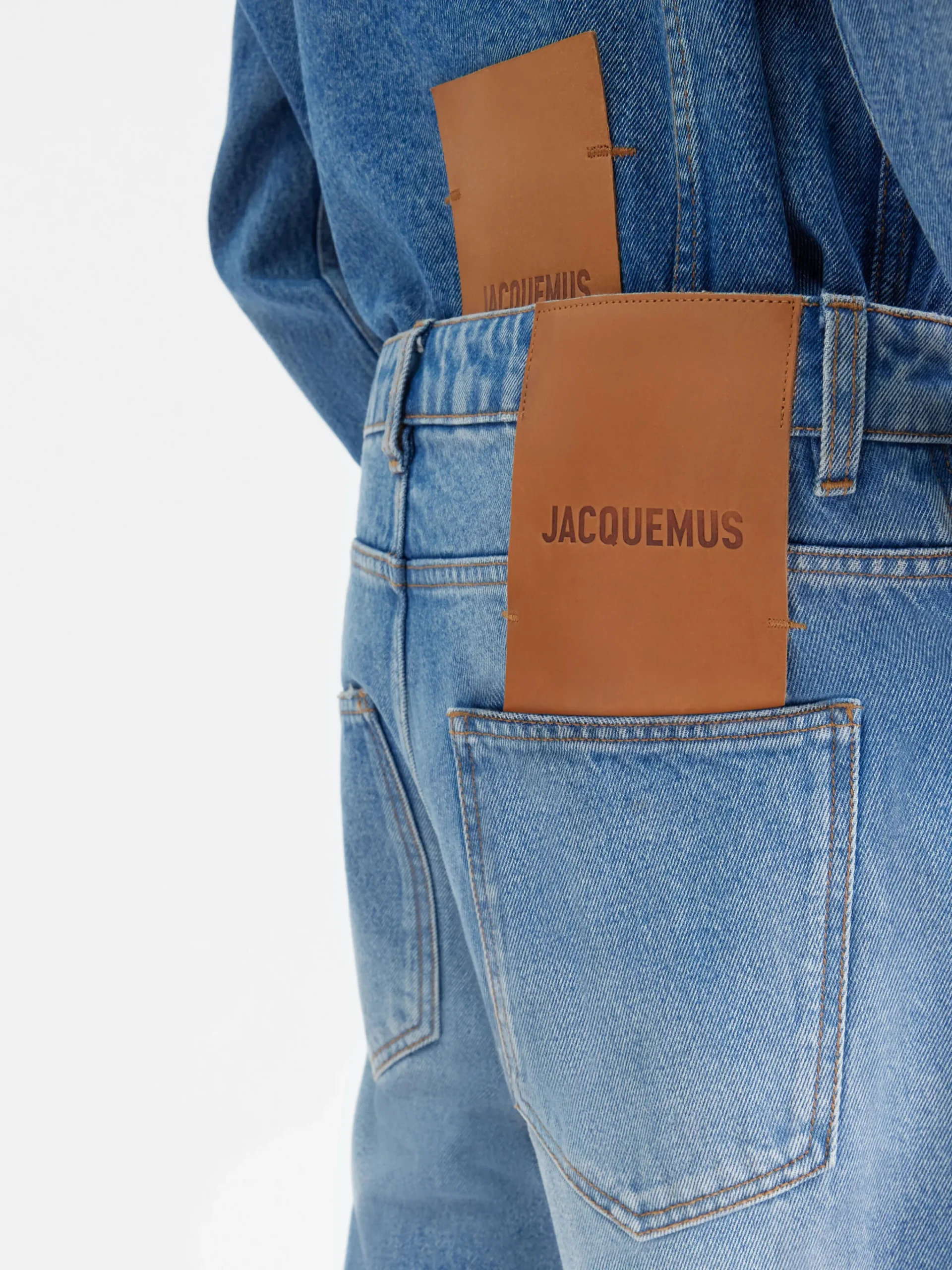 Clearance Jacquemus De de-Nîmes wijde denim broek Blue/Tabac