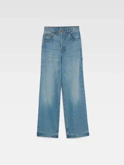 Clearance Jacquemus De de-Nîmes wijde denim broek Blue/Tabac