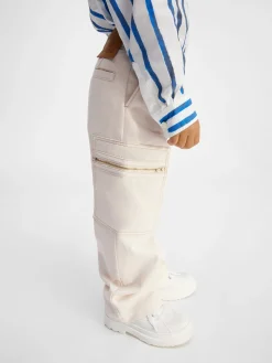 Fashion Jacquemus De de-Nîmes wijde denim broek voor kinderen Off-White