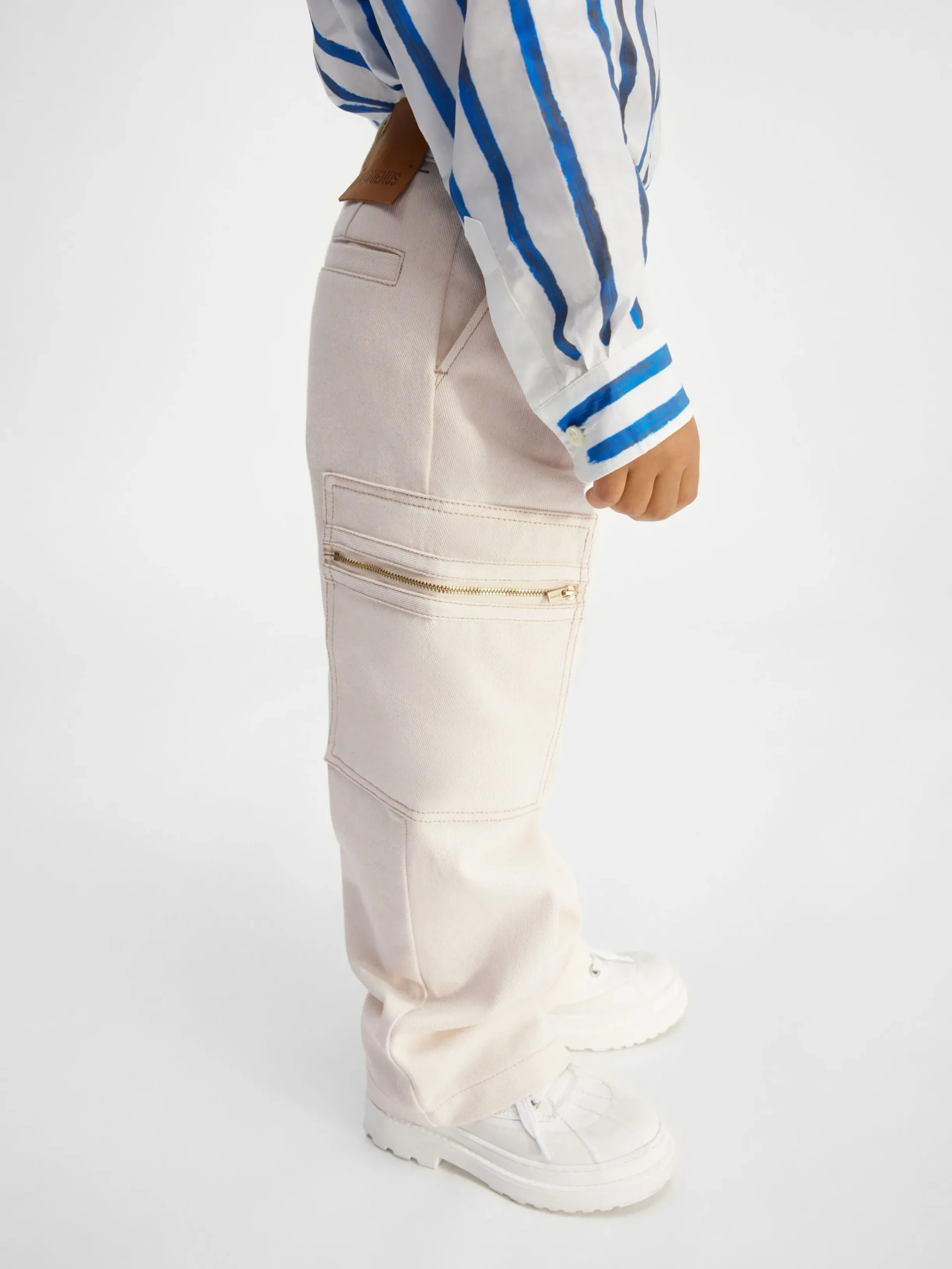 Fashion Jacquemus De de-Nîmes wijde denim broek voor kinderen Off-White
