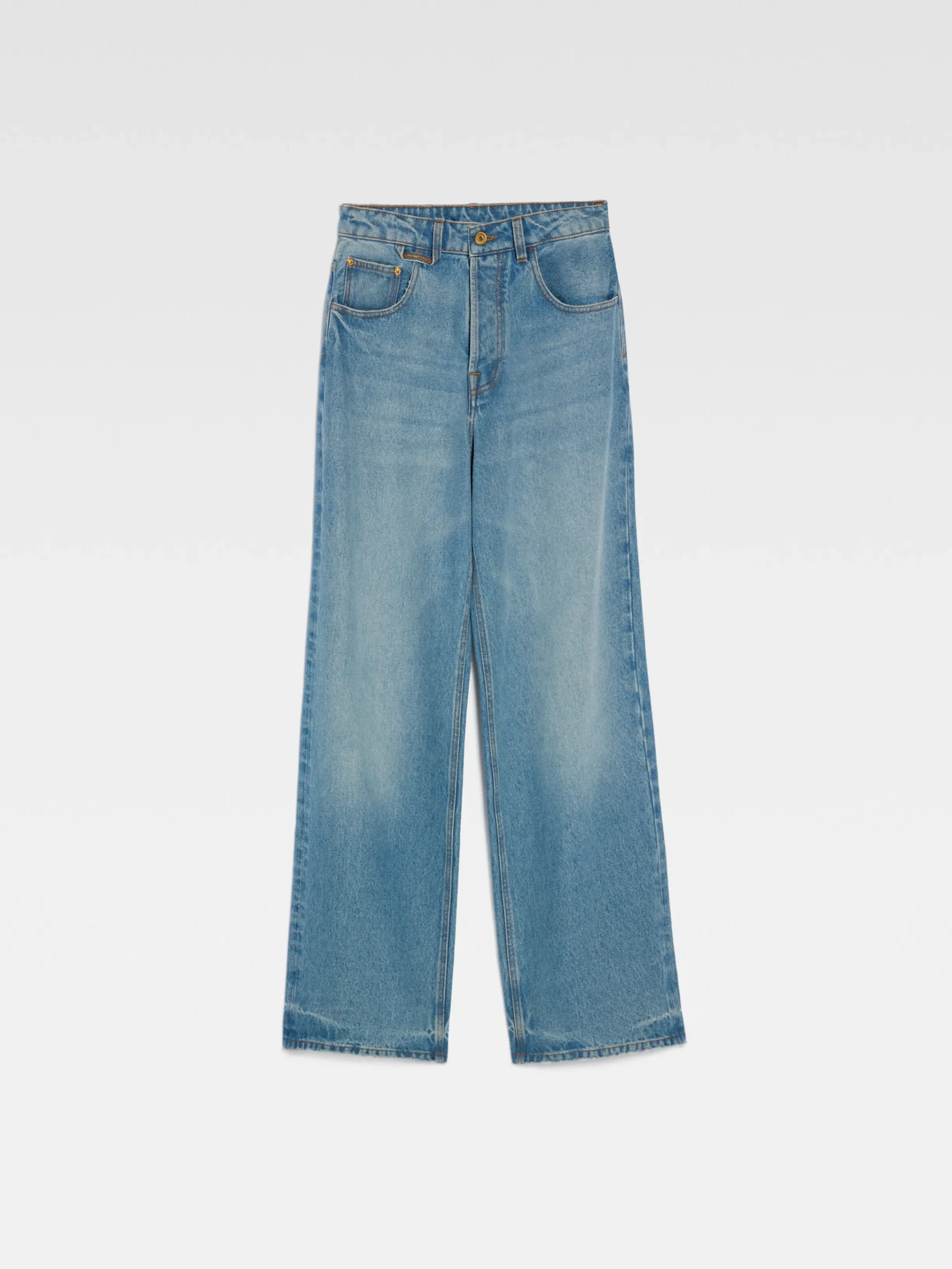 Best Jacquemus De de-Nîmes wijde denim broek Blue/Tabac