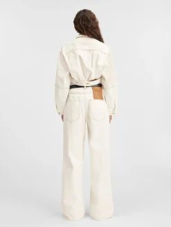 Best Jacquemus De de-N&icirc;mes wijde denim broek Off-white/Tabac
