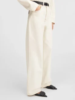 Best Jacquemus De de-Nîmes wijde denim broek Off-white/Tabac
