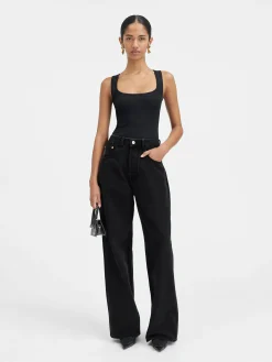 Clearance Jacquemus De de-Nîmes wijde denim broek Black