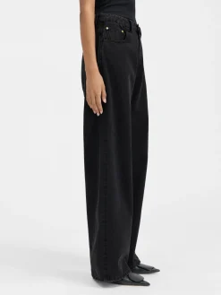 Clearance Jacquemus De de-N&icirc;mes wijde denim broek Black