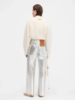 Discount Jacquemus De de-N&icirc;mes wijde spijkerbroek Silver