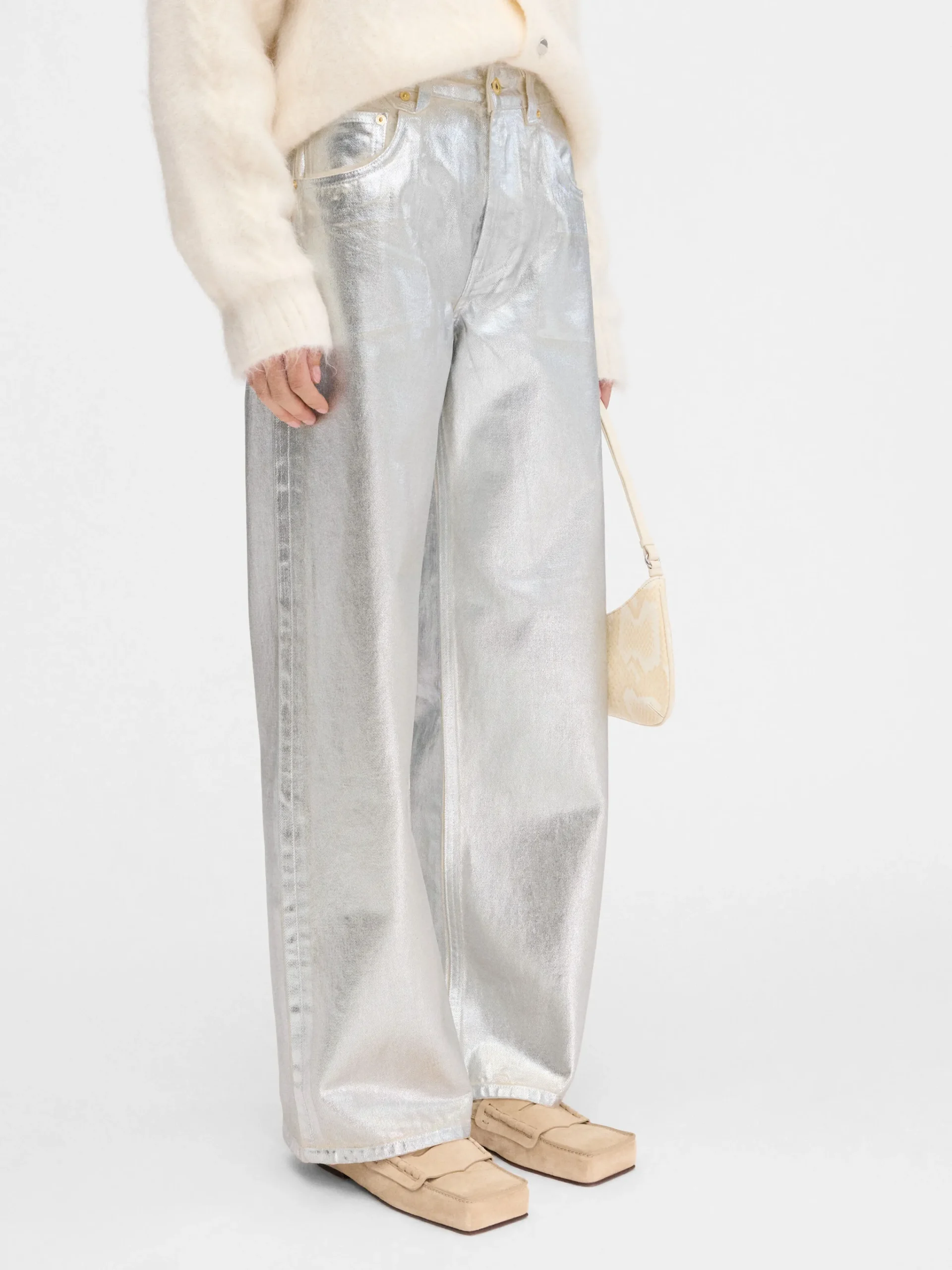 Discount Jacquemus De de-Nîmes wijde spijkerbroek Silver