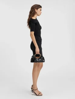 Discount Jacquemus De Drapeado mini jurk Black