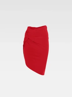 Sale Jacquemus De Drapeado mini rok DarkRed
