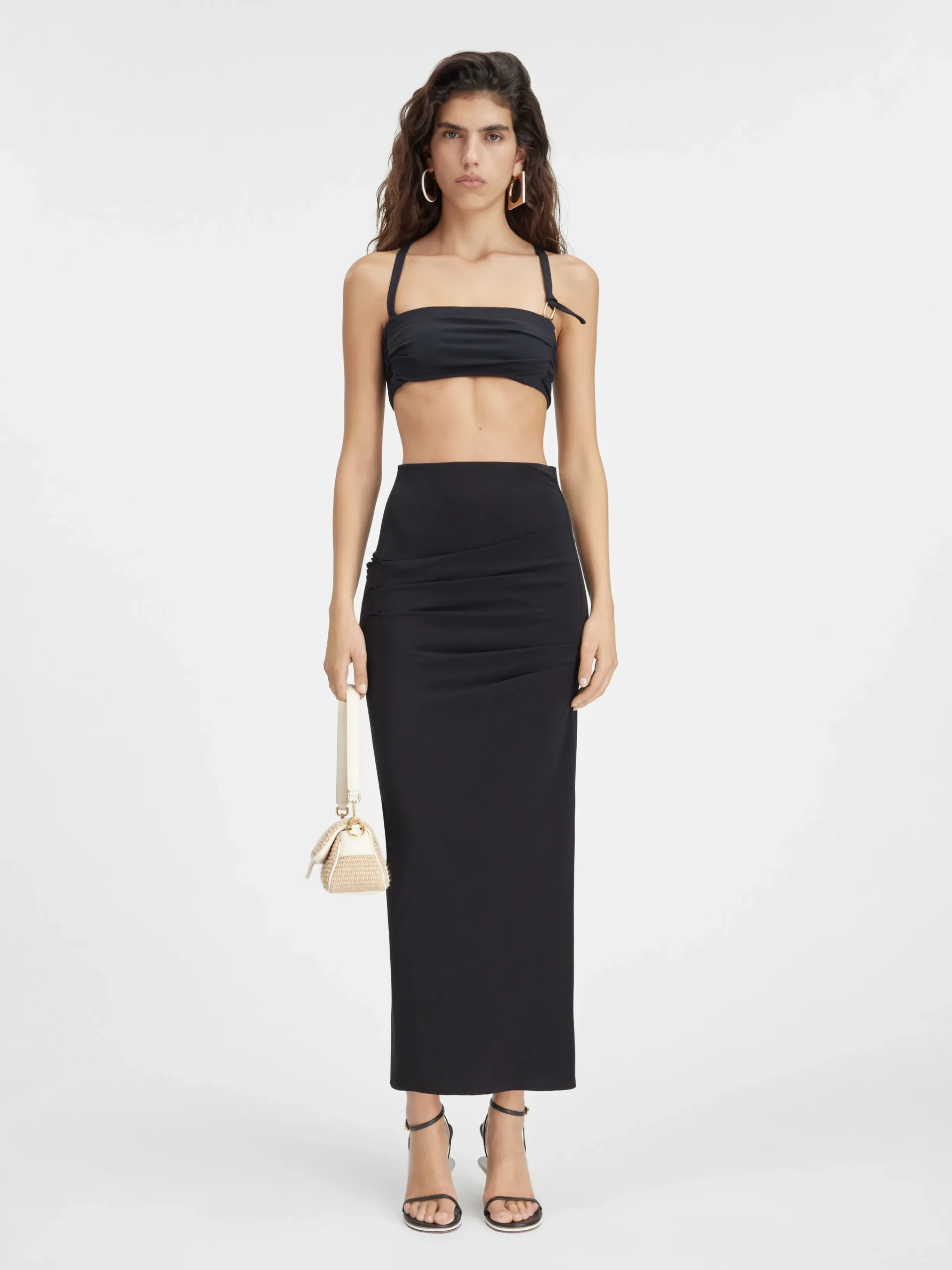 Fashion Jacquemus De Drapeado rok Black