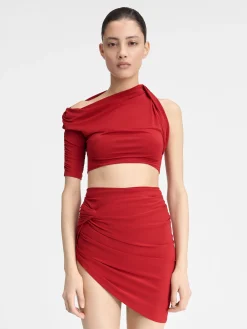 Best Jacquemus De Drapeado top DarkRed