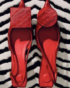 Outlet Jacquemus De Duelo lage slingbacks DarkRed