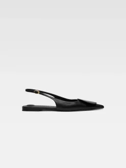 Outlet Jacquemus De Duelo platte slingbacks Black