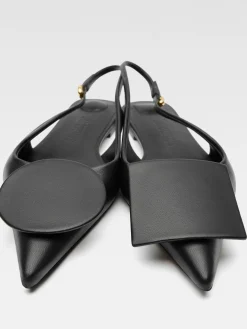 Outlet Jacquemus De Duelo platte slingbacks Black