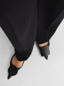 Outlet Jacquemus De Duelo platte slingbacks Black